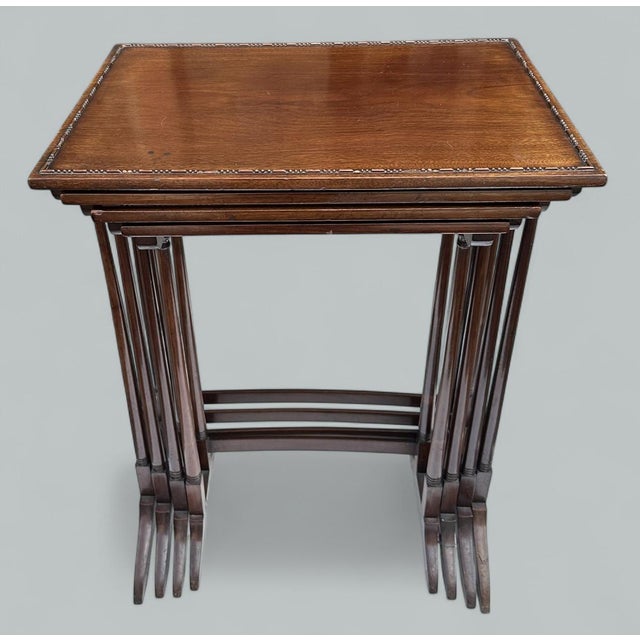 Antique Edwardian Mahogany Quartetto Set Nest of Four Occasional Tables 1900 For Sale - Image 4 of 7