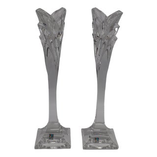 Mid-Century Modern Marc Aurel Crystal Candlesticks by Nachtmann, 1990s For Sale