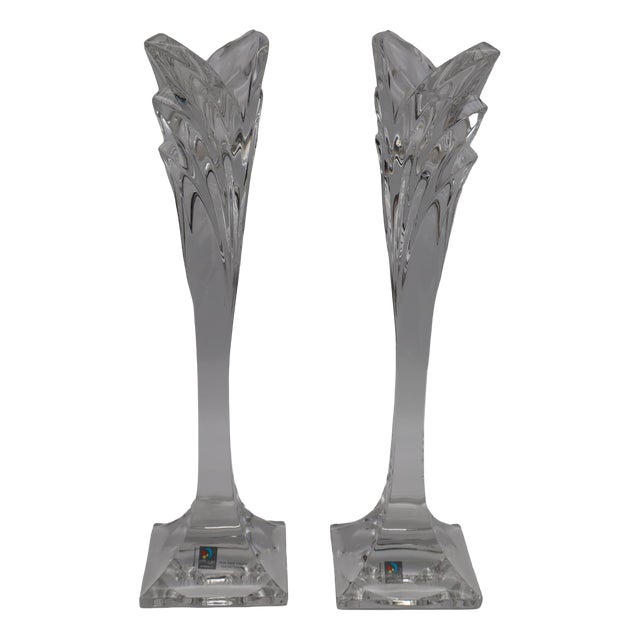 Mid-Century Modern Marc Aurel Crystal Candlesticks by Nachtmann, 1990s For Sale