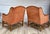 Pair of Vintage Cal-Mode French Walnut Lounge Chairs in Terracotta Upholstery For Sale - Image 9 of 16