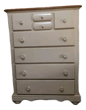 1990s Wood Chest of Drawer 8 Drawer Dark Beige