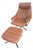Set of Mid-Century Modern Leather Lounge Chair and Ottoman from Skoghaug Industri, 1980 For Sale
