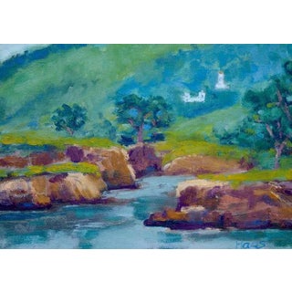 Coastal Seascape, Impressionist - Grandmillennial Decor For Sale