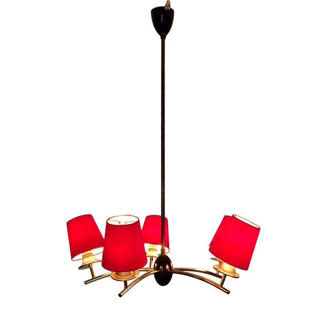 Mid-Century Modern Five-Arm Sputnik Chandelier, Germany, 1960s For Sale