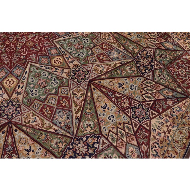 Abstract Mughal Art 1990's Pak-Persian Brown/Multi Wool Rug - 9'1'' X 11'0'' For Sale - Image 4 of 9