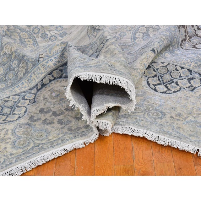 Oversized Silk With Textured Wool Tree of Life Meditation Design Hand Knotted Oriental Rug For Sale - Image 4 of 13