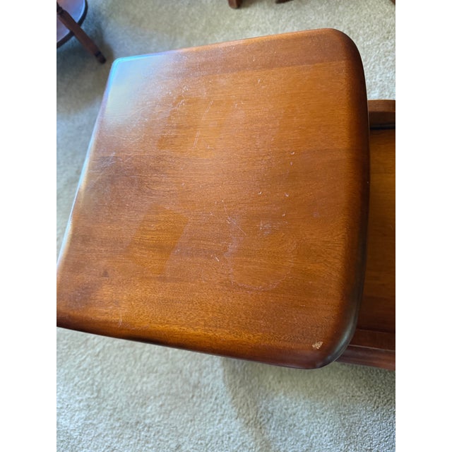 Farmhouse Heywood-Wakefield Step End Table Birch Mid-Century For Sale - Image 3 of 6