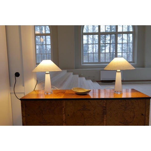 Mid-Century Table Lamps attributed to Carl Fagerlund for Orrefors Sweden RD, 1960s, Set of 2 For Sale - Image 12 of 18