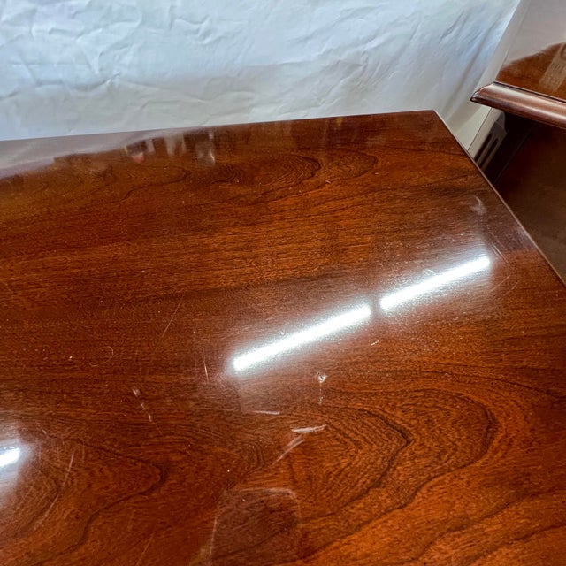 Wood Thomasville Mahogany Two Drawer Large Size Nightstand/ Side Table - A Pair For Sale - Image 7 of 12