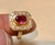1.4 Carat Natural Oval Ruby and 0.80 Carat Diamond 18 Karat Gold Ring For Sale - Image 9 of 18