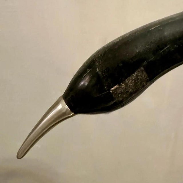 Hollywood Regency Large Black Marble Swan from Maitland Smith, 1980s For Sale - Image 3 of 9