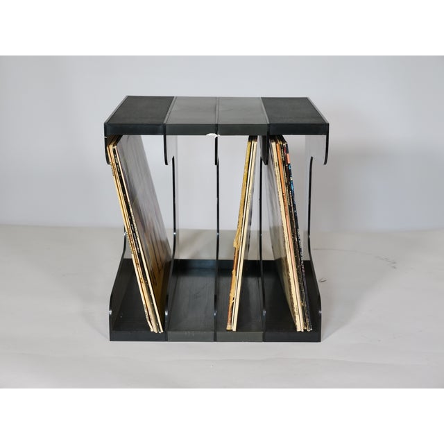 Space Age Vinyl Stand in Smoked Acrylic Glass, 1970s For Sale - Image 11 of 16