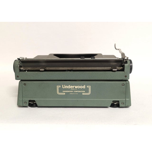 Olivetti Mid-Century Jewell Underwood Typewriter in Green For Sale - Image 4 of 12
