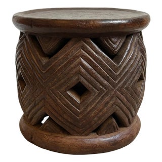 Bamileke Vintage Tribal Modern Side Table / Stool For Sale