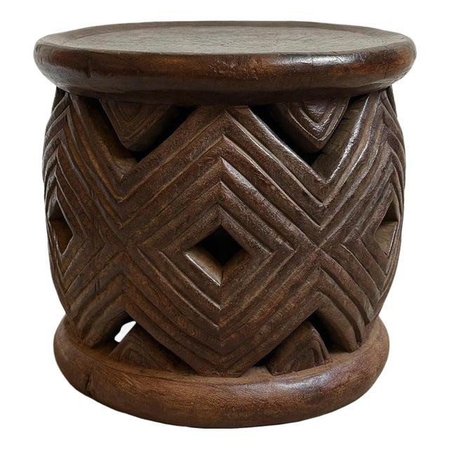 Bamileke Vintage Tribal Modern Side Table / Stool For Sale