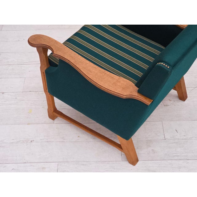 Danish Armchair in Wool and Oak, 1970s For Sale - Image 15 of 17