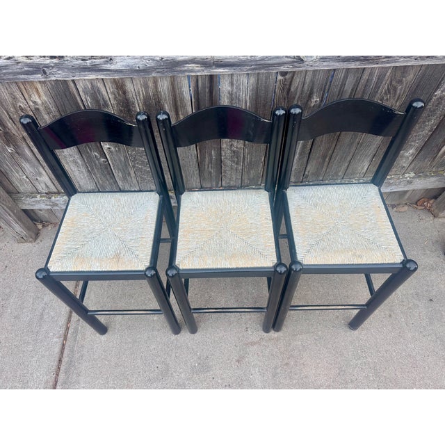 Mid-Century Modern Vintage Loewenstein Style Counter Stools - Set of Three For Sale - Image 3 of 3