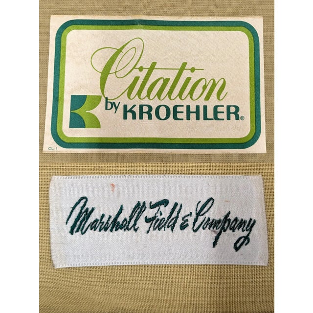 1970s Mid Century Modern Oversized Lounge Chairs by Kroehler for Marshall Field's - Set of 2 For Sale - Image 9 of 10