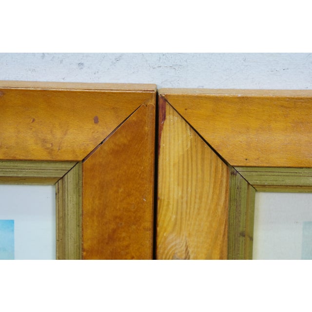 Pair Mid Century Clipper Ship Prints Windsor Castle & Swiftsure Maple Frames 12" For Sale - Image 6 of 11