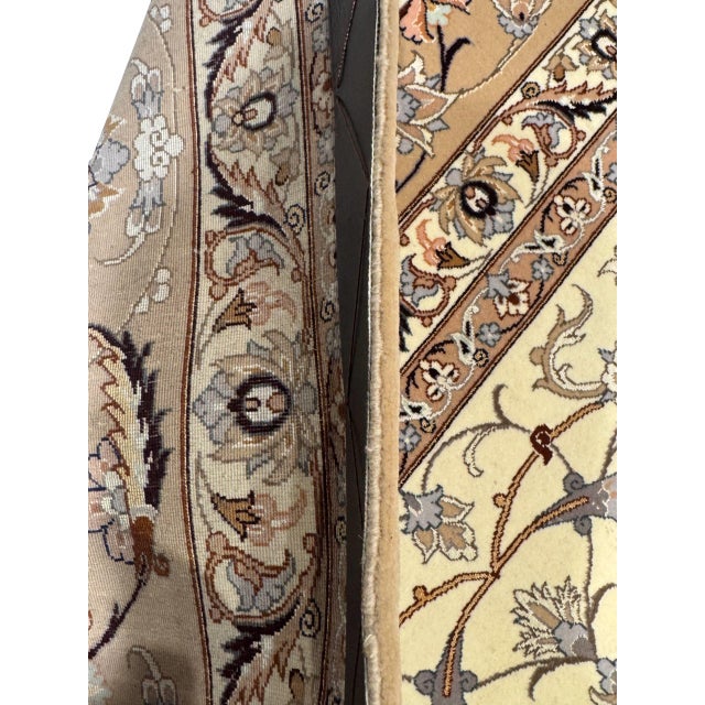 Super Fine Hand Knotted Persian Silk & Wool Isfahan Rug 8'4"x 12' For Sale - Image 4 of 14