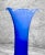 Italian Vintage Italian Murano Cobalt Blue Blown Art Glass Flared Vase For Sale - Image 3 of 8
