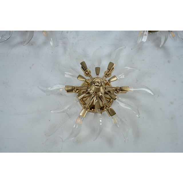 Brass and Crystal Ceiling Lamps, Italy, 1970s, Set of 3 For Sale - Image 15 of 18