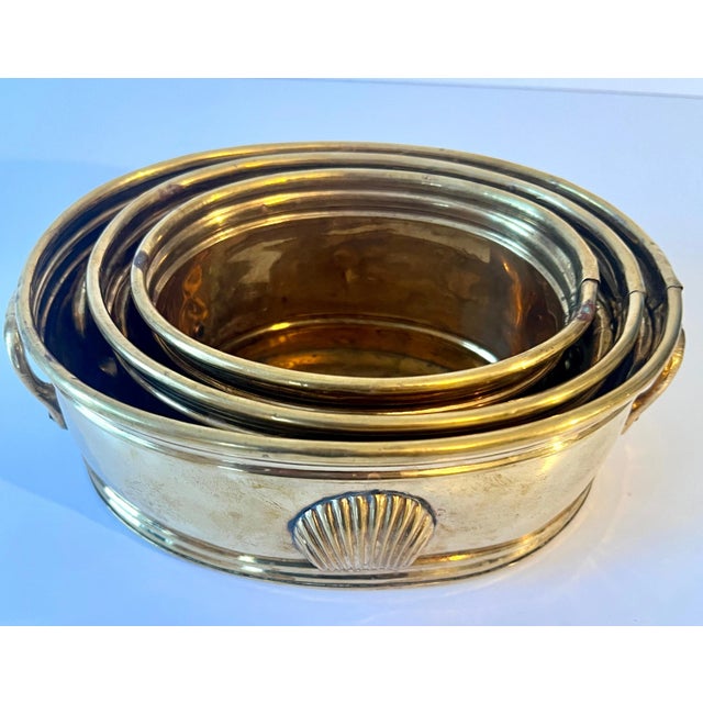 Nesting Brass Boxes with Clam Shell Details - Set of 3 For Sale - Image 4 of 10