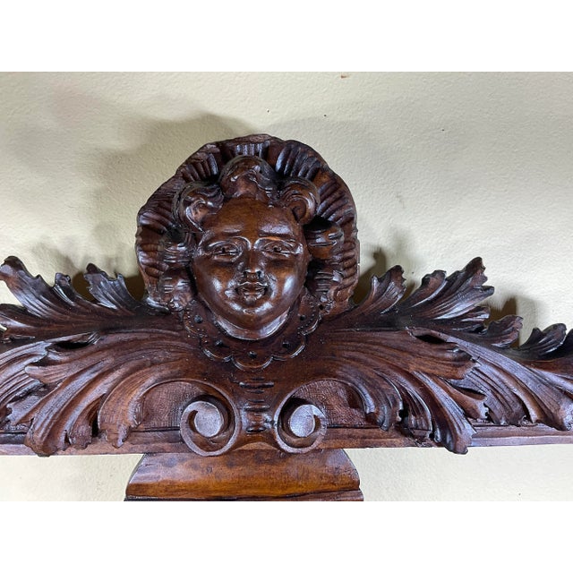 Antique Hand-Carved Italian Wood Wall Hanging For Sale - Image 9 of 11