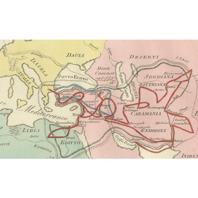 Antique World Map with Roman, Macedonian and Persian Empires from Ferrario, 1815 For Sale - Image 3 of 9