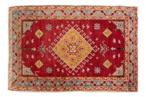 Antique Hand-Knotted West Anatolian Wool Oushak Rug