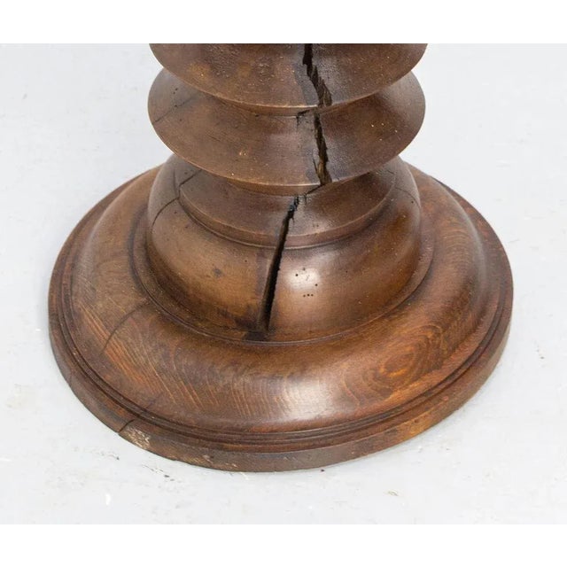 Midcentury Modern French Turned Beech Pedestal, 1940 For Sale - Image 9 of 11