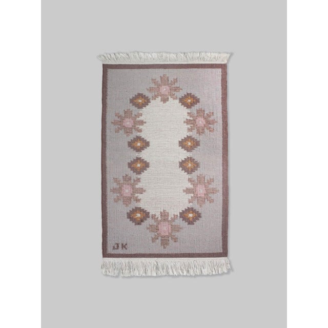 1960s Swedish Flat-Woven Wool Rug by Karin Jönsson, 1960s For Sale - Image 5 of 5