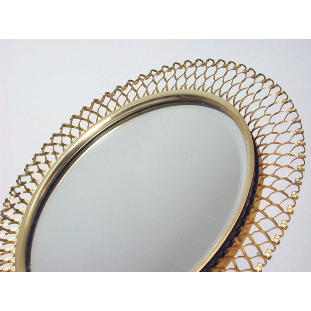 Mid-Century German Brass Vanity Table Mirror from Vereinigte Werkstätten Munich For Sale - Image 4 of 12
