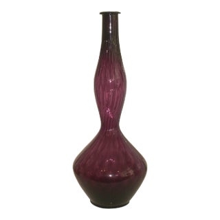 Italian Mid-Century Modern Tall Blown Genie Bottle, Decanter For Sale