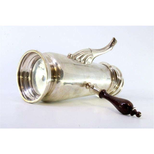 Silver Chocolate Maker with Wooden Handle For Sale - Image 6 of 7