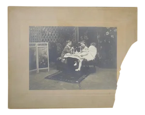 Captivating Antique Silver Gelatin Photograph-Children Playing "Dress-Up"