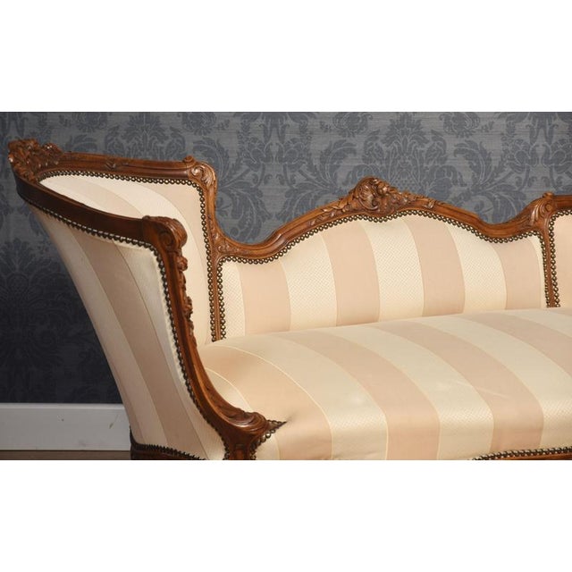 Carved Walnut Framed Sofa, 1890s For Sale - Image 3 of 12