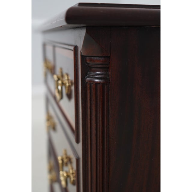 Pair of Stickley Mahogany Inlaid 4 Drawer Nightstands For Sale - Image 12 of 18
