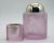 Sergio Asti smoking set in pink crystal produced by Arnolfo di Cambio in the 1970s. Composed of two pieces (cigarette...