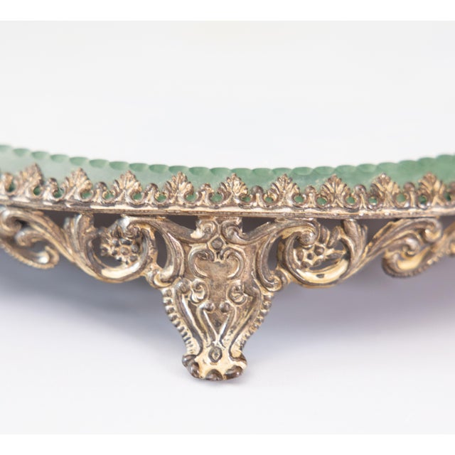 Antique French Gilt Ormolu Round Mirror Plateau Tray For Sale In Houston - Image 6 of 8