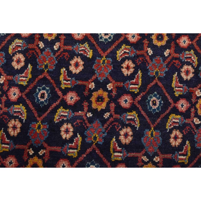 Mahal Runner 3’10” X 10’4” Blue Wool Vintage Tribal Hand-Knotted Oriental Rug For Sale - Image 4 of 14