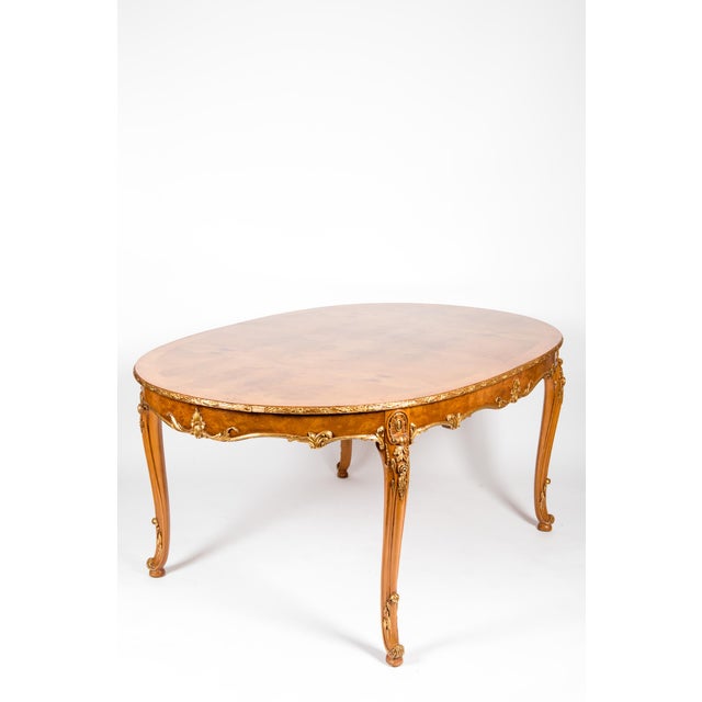 Regency Burlwood Dining Table With Gilt Design Details For Sale - Image 10 of 13