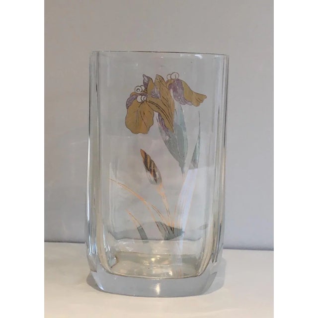Circa 1970 French Glass & Gilt Flower Vase For Sale - Image 10 of 11