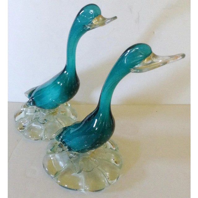 Murano Murano Aqua Ducks - a Pair For Sale - Image 4 of 5
