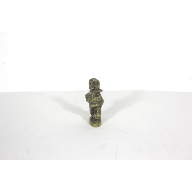 Vintage Brass Hummel Style Figurine Boy Carrying a Sack Vagabond For Sale - Image 9 of 10