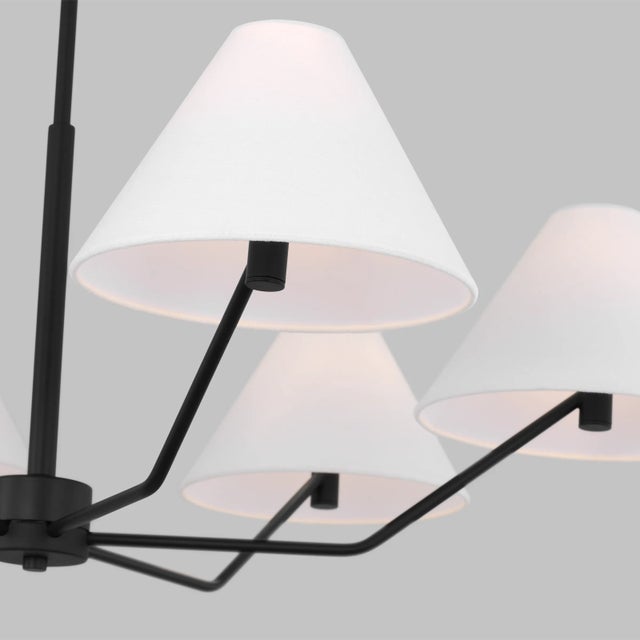 Visual Comfort Visual Comfort Studio Burke 6-Light Large Chandelier in Midnight Black For Sale - Image 4 of 5