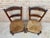 Wood Set of Mid-Century French Oak and Rush Chairs with Natural Fibers Seats For Sale - Image 7 of 8