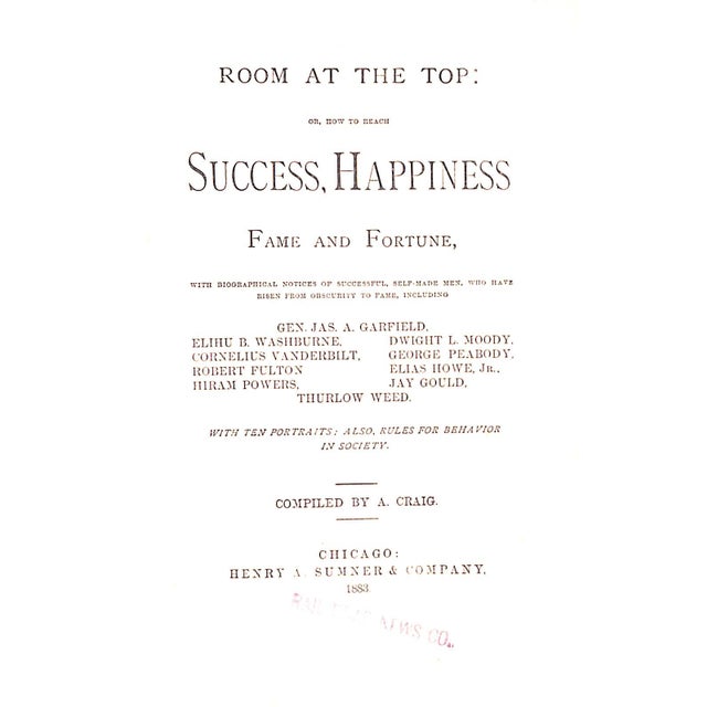 Traditional "Room at the Top or How to Reach Success, Happiness, Fame and Fortune" 1883 Craig, A. [Compiled By] For Sale - Image 3 of 10
