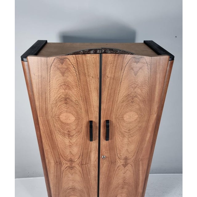 Art Deco Walnut Wardrobe by Jindrich Halabala, 1940s For Sale - Image 11 of 16