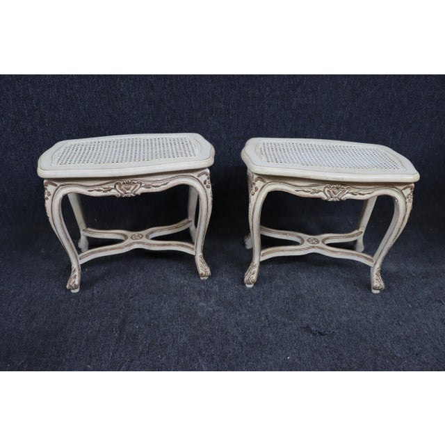 Louis XV Style Cane Stools/Pair For Sale - Image 9 of 9